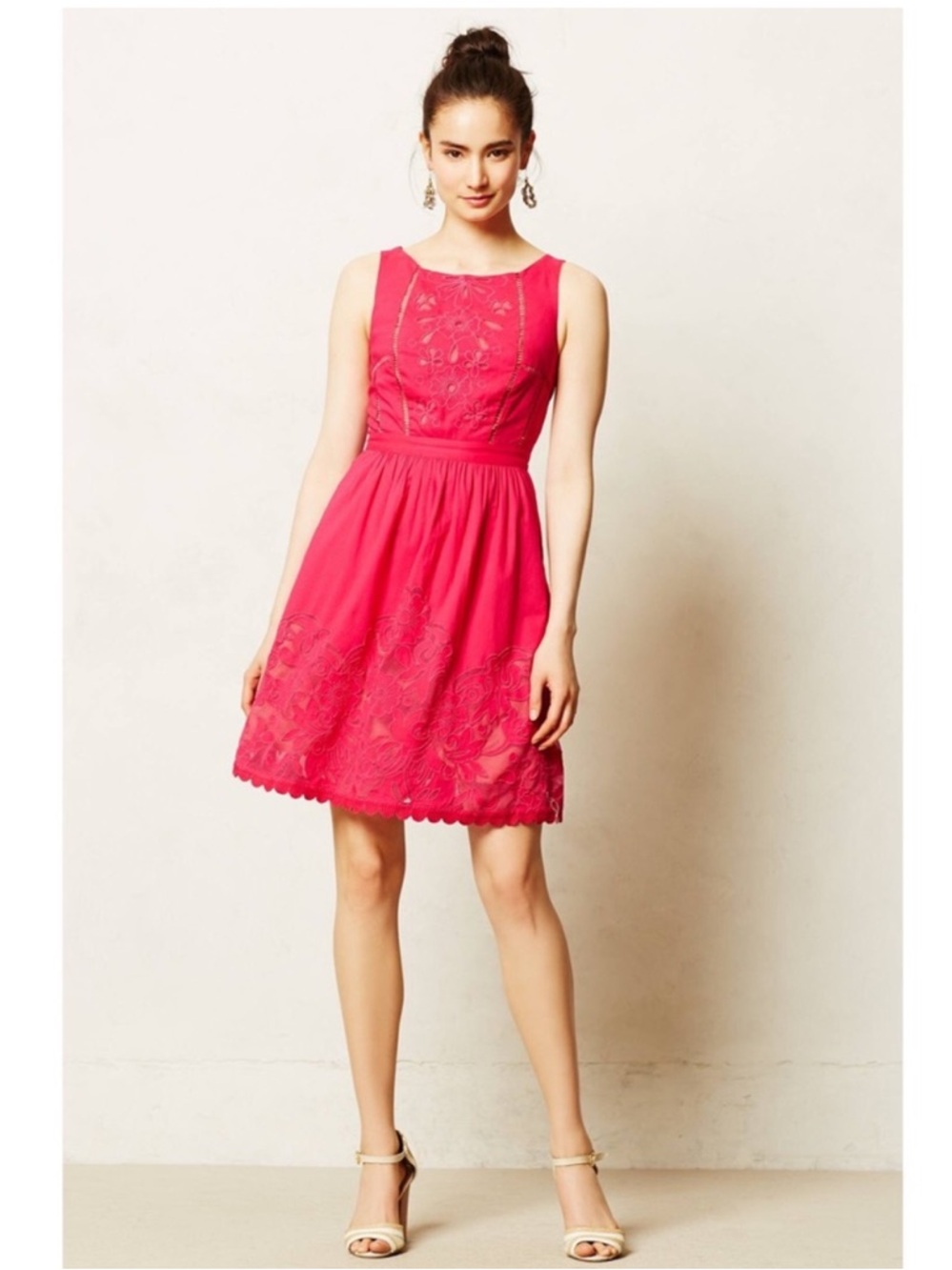 ANTHROPOLOGIE Pink Rhododendron Dress by Moulinette Soeurs